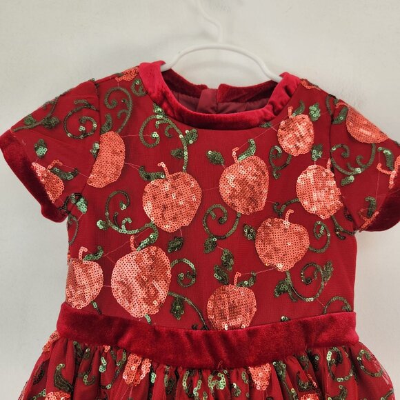 Disney Princess Snow White Dress Red Apples Special Occasion Formal Girls 4 - Picture 3 of 8